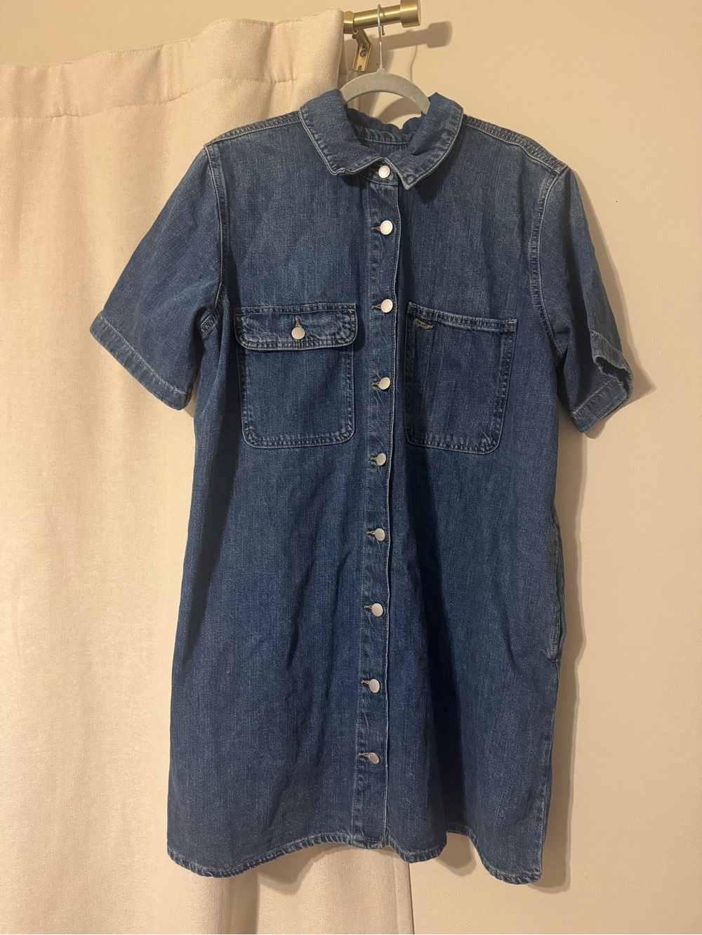 Universal Thread Blue Denim Button-Front Shirt Dress size Large